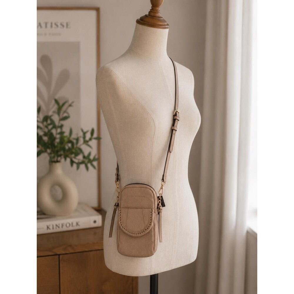 Aimee Kestenberg Intention Crossbody Bag Purse in Oat Color Leather